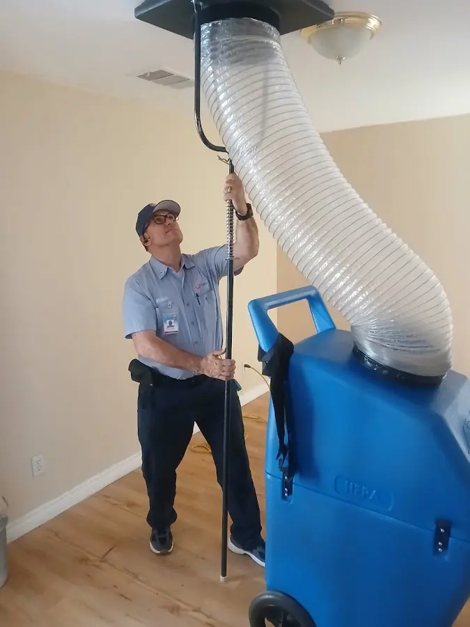 Mini Split Installation technician using HEPA equipment in Cloquet